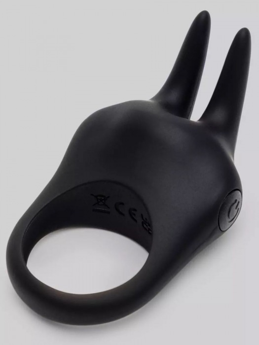 Черное эрекционное виброкольцо Sensation Rechargeable Vibrating Rabbit Love Ring - Fifty Shades of Grey - в Нижнем Тагиле купить с доставкой