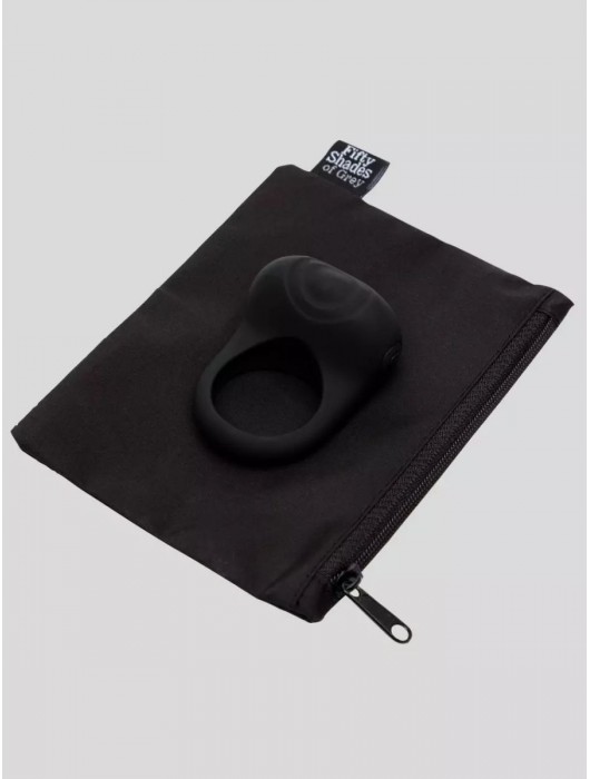 Черное эрекционное виброкольцо Sensation Rechargeable Vibrating Love Ring - Fifty Shades of Grey - в Нижнем Тагиле купить с доставкой