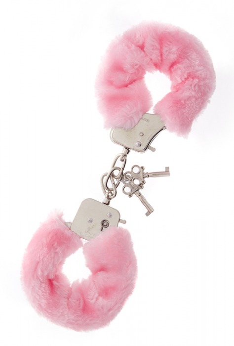 Металлические наручники с розовой меховой опушкой METAL HANDCUFF WITH PLUSH PINK - Dream Toys - купить с доставкой в Нижнем Тагиле