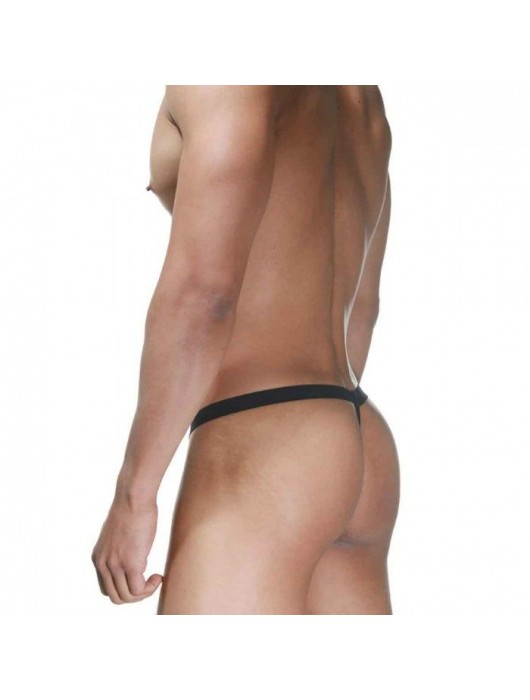 Розово-черные трусы-стринги с серебристыми кольцами - La Blinque купить с доставкой