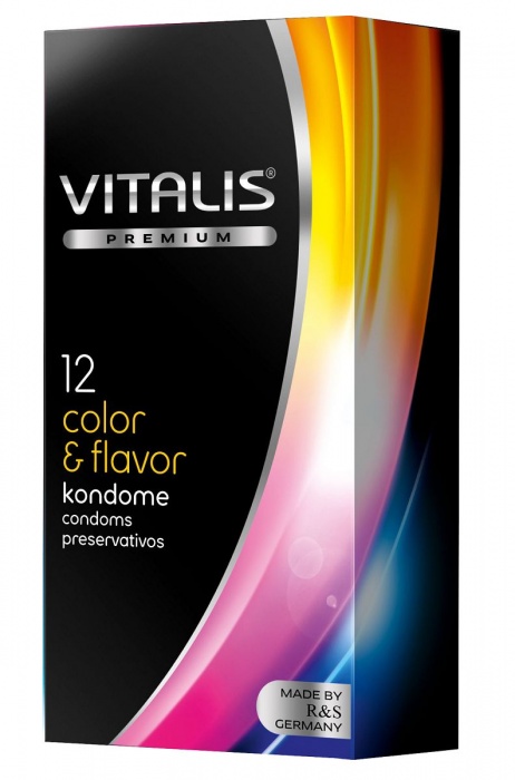 Цветные ароматизированные презервативы VITALIS PREMIUM color   flavor - 12 шт. - Vitalis - купить с доставкой в Нижнем Тагиле