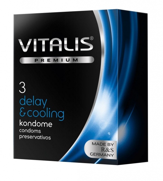 Презервативы VITALIS PREMIUM delay   cooling с охлаждающим эффектом - 3 шт. - Vitalis - купить с доставкой в Нижнем Тагиле
