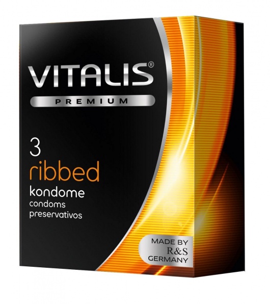 Ребристые презервативы VITALIS PREMIUM ribbed - 3 шт. - Vitalis - купить с доставкой в Нижнем Тагиле