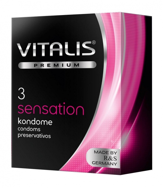 Презервативы с пупырышками и кольцами VITALIS PREMIUM sensation - 3 шт. - Vitalis - купить с доставкой в Нижнем Тагиле