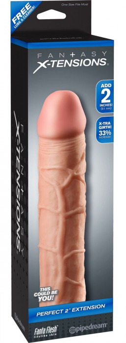 Телесная насадка Fantasy X-tensions Perfect 2  Extension - 20,3 см. - Pipedream - в Нижнем Тагиле купить с доставкой