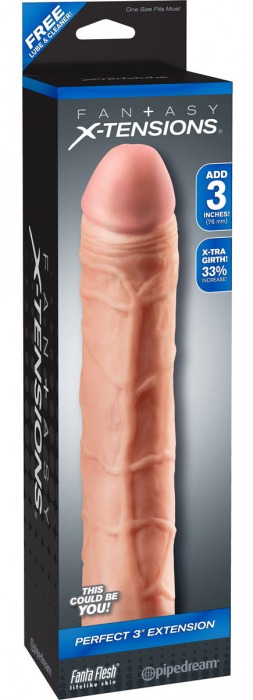 Телесная удлиняющая насадка Perfect 3 Extension - 22 см. - Pipedream - в Нижнем Тагиле купить с доставкой