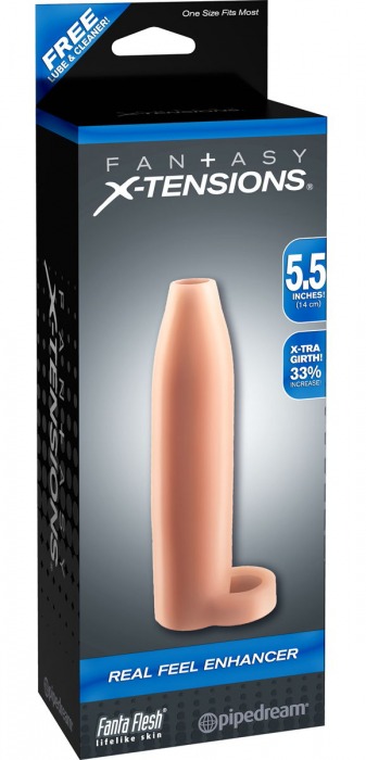 Насадка-расширитель с кольцом для подхвата мошонки Real Feel Enhancer - 14 см. - Pipedream - в Нижнем Тагиле купить с доставкой