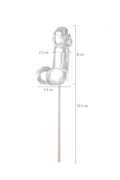 Прозрачный леденец в форме фаллоса со вкусом пина колады - Sosuчki - купить с доставкой в Нижнем Тагиле