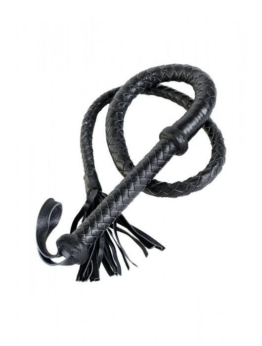 Длинный кожаный кнут с хлопушками на конце - ToyFa - купить с доставкой в Нижнем Тагиле