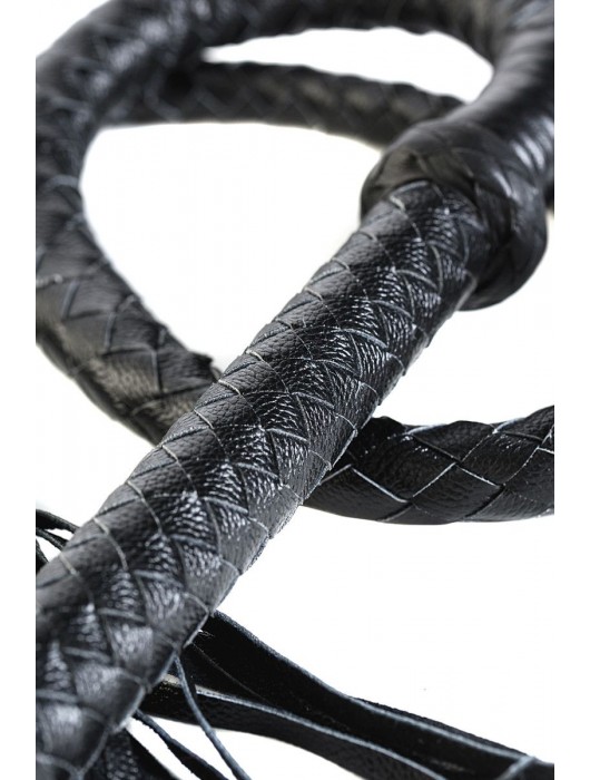 Длинный кожаный кнут с хлопушками на конце - ToyFa - купить с доставкой в Нижнем Тагиле