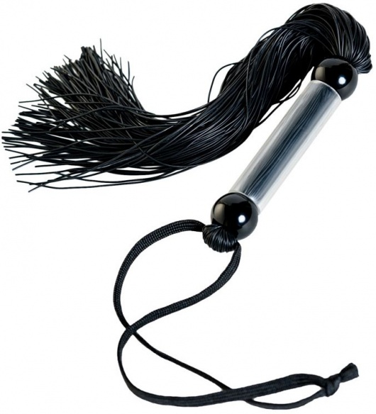Черный мини-флоггер с резиновыми хвостами - 26 см. - ToyFa - купить с доставкой в Нижнем Тагиле