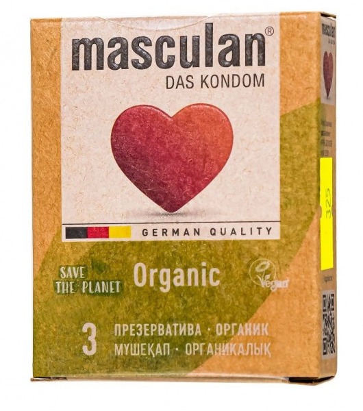 Экологически чистые презервативы Masculan Organic - 3 шт. - Masculan - купить с доставкой в Нижнем Тагиле