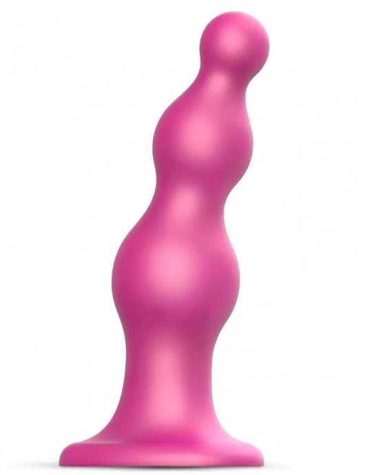 Розовая насадка Strap-On-Me Dildo Plug Beads size S - Strap-on-me - купить с доставкой в Нижнем Тагиле