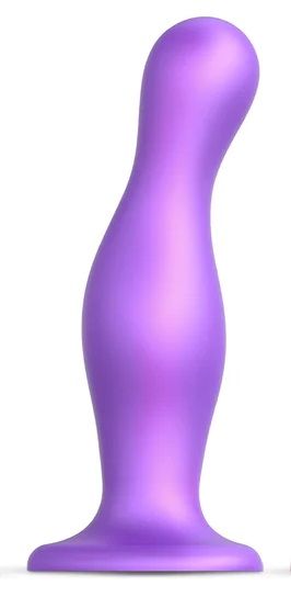 Фиолетовая насадка Strap-On-Me Dildo Plug Curvy size L - Strap-on-me - купить с доставкой в Нижнем Тагиле