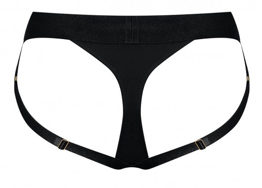 Черные трусики для насадок Heroine Lingerie Harness - size L - Strap-on-me - купить с доставкой в Нижнем Тагиле