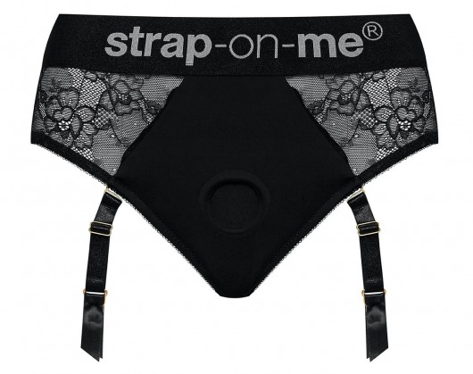 Черные трусики для насадок Diva Lingerie Harness - size L - Strap-on-me - купить с доставкой в Нижнем Тагиле