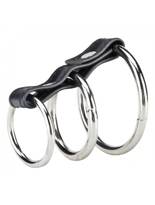 Хомут на пенис из трех металлических колец 3 RING GATES OF HELL - BlueLine - в Нижнем Тагиле купить с доставкой