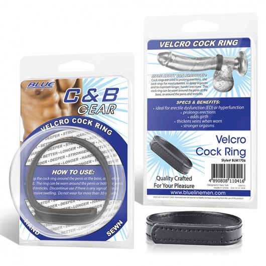 Кольцо на пенис из искусственной кожи на липучке VELCRO COCK RING - 5 см. - BlueLine - в Нижнем Тагиле купить с доставкой