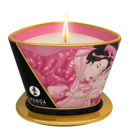 Массажная свеча Rose Petals с ароматом розы - 170 мл. - Shunga - купить с доставкой в Нижнем Тагиле