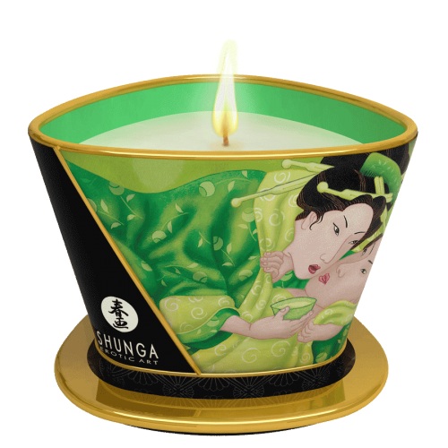 Массажная свеча Exotic Green Tea с ароматом зелёного чая - 170 мл. - Shunga - купить с доставкой в Нижнем Тагиле