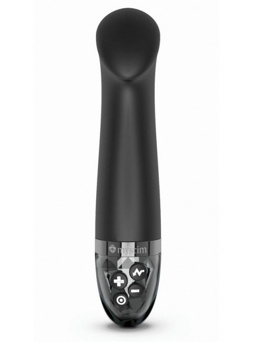 Черный вибратор с функцией электростимуляции Right on Ron - 17 см. - MyStim - купить с доставкой в Нижнем Тагиле