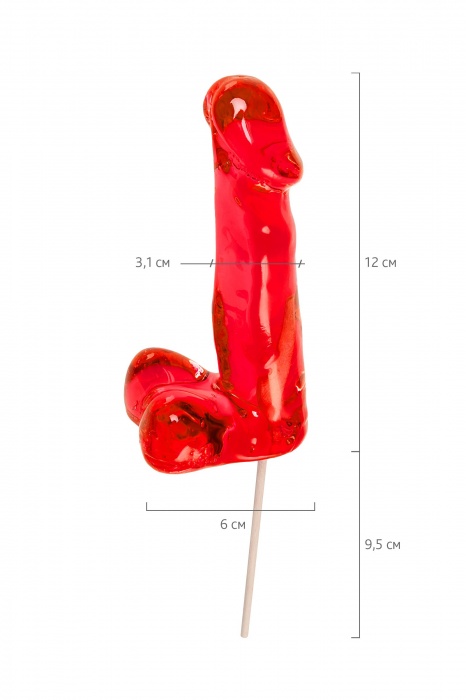Красный леденец в форме члена со вкусом виски - 173 гр. - Sosuчki - купить с доставкой в Нижнем Тагиле