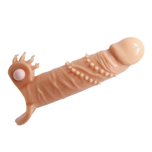 Телесная удлиняющая вибронасадка Penis Sleeve Connor - 17 см. - Baile - в Нижнем Тагиле купить с доставкой