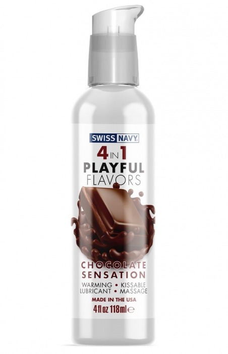 Массажный гель 4-в-1 Chocolate Sensation с ароматом шоколада - 118 мл. - Swiss navy - купить с доставкой в Нижнем Тагиле