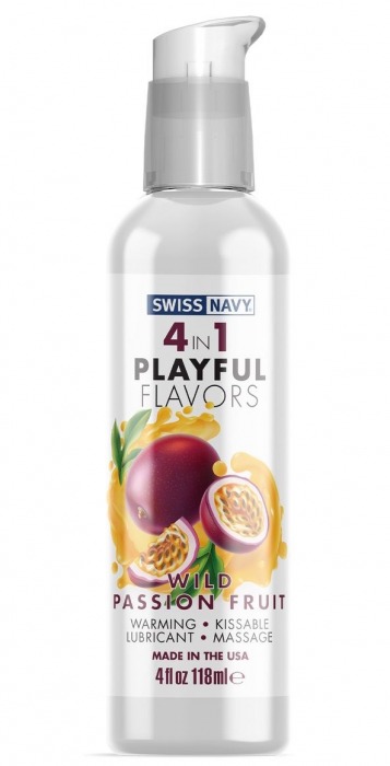 Массажный гель 4-в-1 Wild Passion Fruit с ароматом маракуйи - 118 мл. - Swiss navy - купить с доставкой в Нижнем Тагиле
