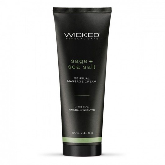 Массажный легкий крем WICKED Sage plus Sea Salt - 120 мл. - Wicked - купить с доставкой в Нижнем Тагиле