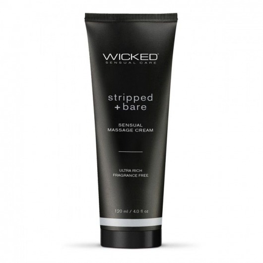 Массажный легкий крем WICKED Stripped plus Bare - 120 мл. - Wicked - купить с доставкой в Нижнем Тагиле