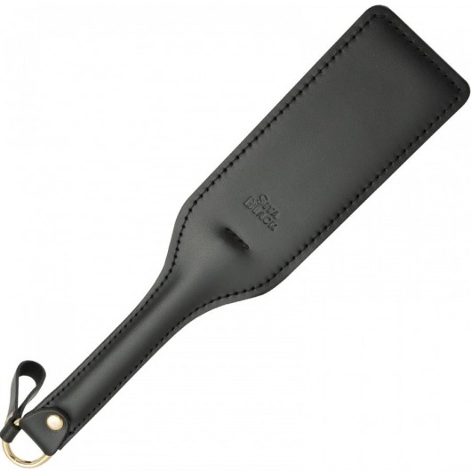 Черная кожаная шлепалка SitaBlack - 30 см. - Sitabella - купить с доставкой в Нижнем Тагиле