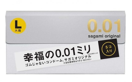 Презервативы Sagami Original 0.02 L-size увеличенного размера - 5 шт. - Sagami - купить с доставкой в Нижнем Тагиле