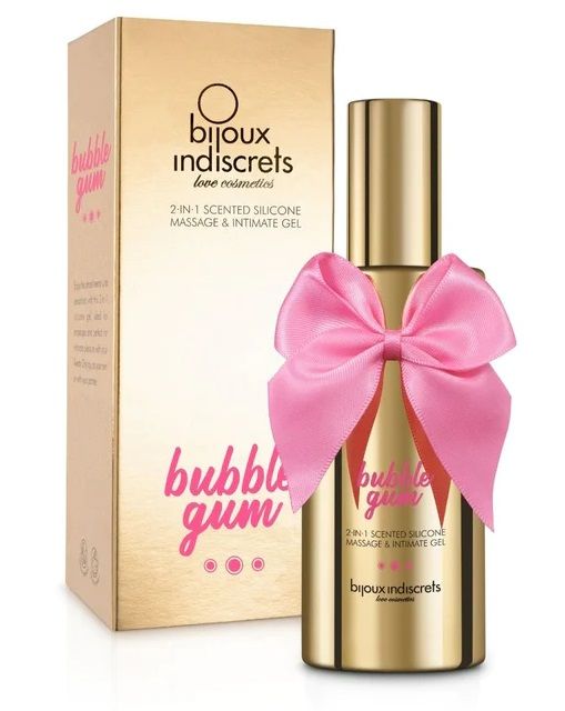 Гель с ароматом жвачки Bubblegum 2-in-1 Scented Silicone Massage And Intimate Gel - 100 мл. - Bijoux Indiscrets - купить с доставкой в Нижнем Тагиле