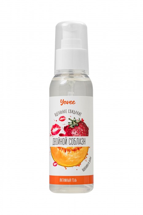 Съедобная гель-смазка Yovee «Двойной соблазн» с Д-пантенолом и вкусом клубники и дыни - 100 мл. - ToyFa - купить с доставкой в Нижнем Тагиле