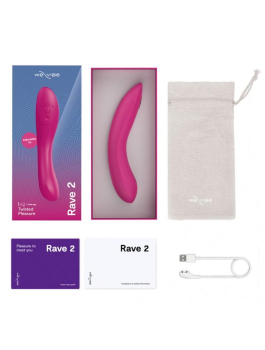 Розовый изогнутый вибромассажер We-Vibe Rave 2 - 21,7 см. - We-vibe