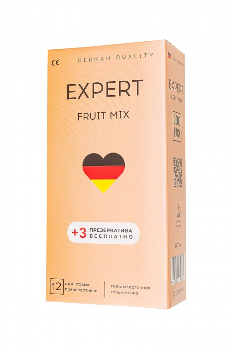 Ароматизированные презервативы EXPERT Fruit Mix - 12 шт.(+3 в подарок) - Expert - купить с доставкой в Нижнем Тагиле