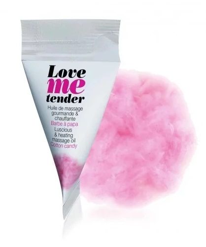 Съедобное согревающее массажное масло Love Me Tender Cotton Candy с ароматом сладкой ваты - 10 мл. - Love to Love - купить с доставкой в Нижнем Тагиле
