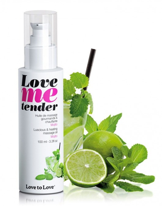 Съедобное согревающее массажное масло Love Me Tender Mojito с ароматом мохито - 100 мл. - Love to Love - купить с доставкой в Нижнем Тагиле