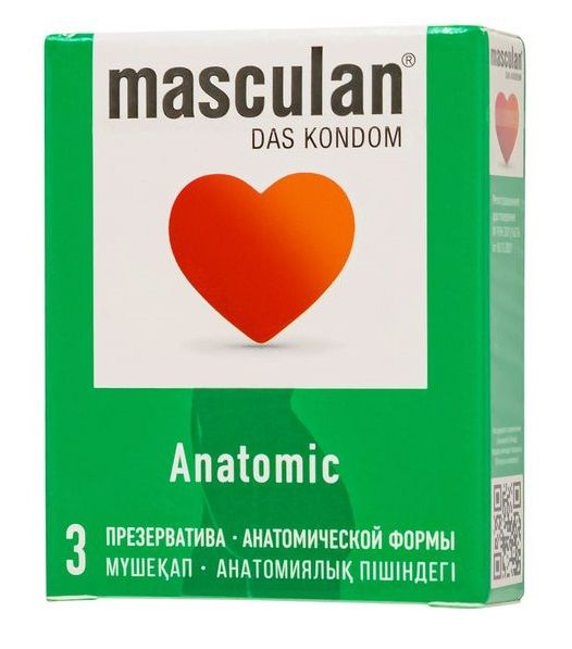 Презервативы анатомической формы Masculan Anatomic - 3 шт. - Masculan - купить с доставкой в Нижнем Тагиле