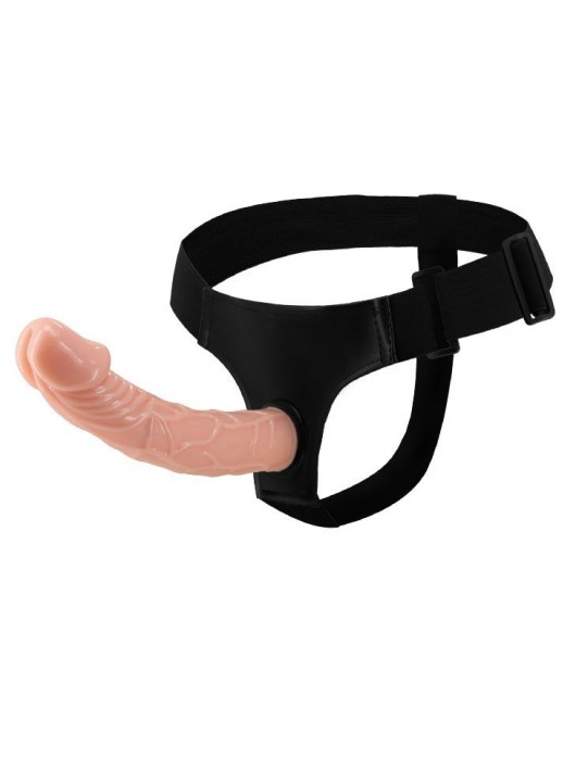 Гладкий фаллоимитатор с крупной головкой на ремешках - 19,7 см. - Baile - купить с доставкой в Нижнем Тагиле