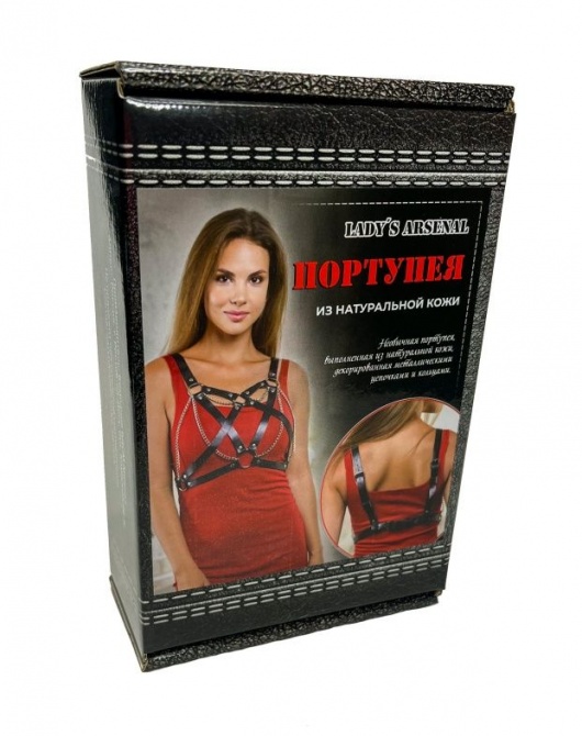 Портупея из натуральной кожи с цепочками - БДСМ Арсенал - купить с доставкой в Нижнем Тагиле