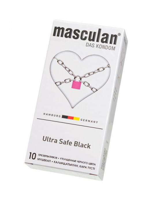 Ультрапрочные презервативы Masculan Ultra Safe Black - 10 шт. - Masculan - купить с доставкой в Нижнем Тагиле