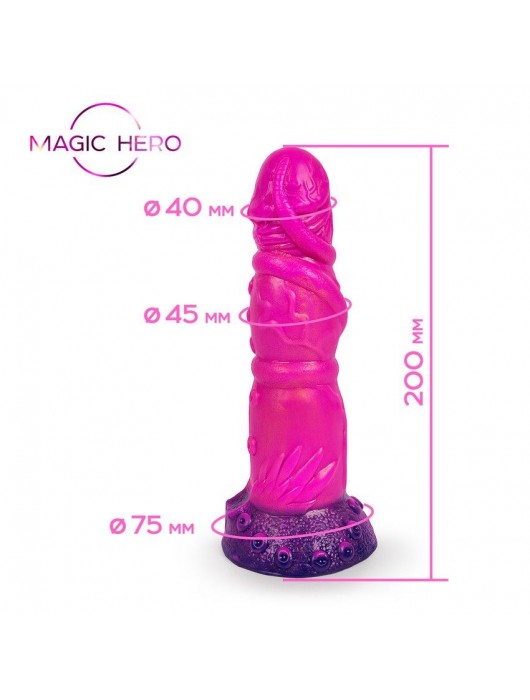 Розовый рельефный фантазийный фаллоимитатор - 20 см. - Bior toys - купить с доставкой в Нижнем Тагиле