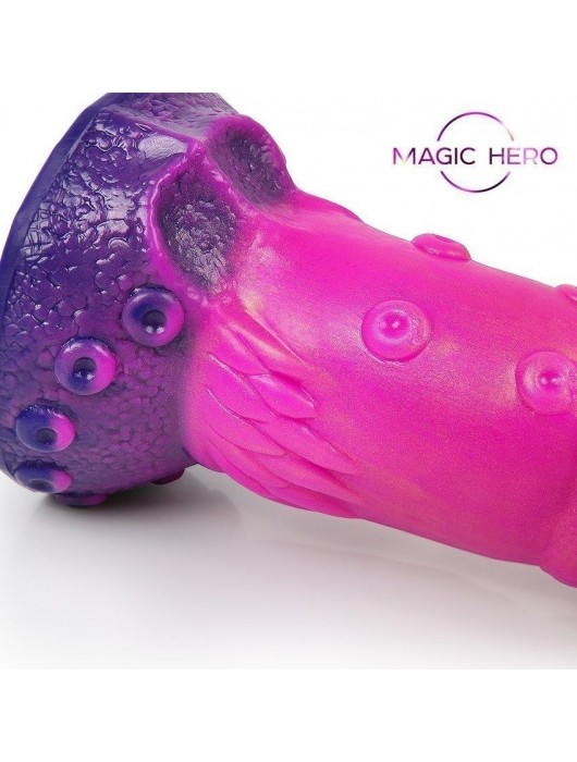 Розовый рельефный фантазийный фаллоимитатор - 20 см. - Bior toys - купить с доставкой в Нижнем Тагиле