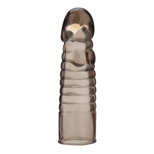 Дымчатая насадка-удлинитель Ribbed Realistic Penis Enhancing Sleeve Extension - 15,2 см. - BlueLine - в Нижнем Тагиле купить с доставкой