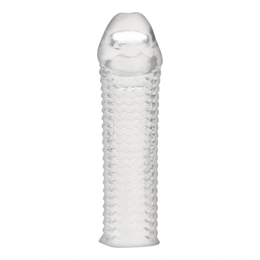 Текстурированная насадка на пенис Clear Textured Penis Enhancing Sleeve Extension - 16,5 см. - BlueLine - в Нижнем Тагиле купить с доставкой