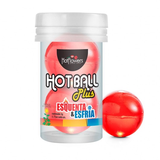 Лубрикант на масляной основе Hot Ball Plus с охлаждающе-разогревающим эффектом (2 шарика по 3 гр.) - HotFlowers - купить с доставкой в Нижнем Тагиле
