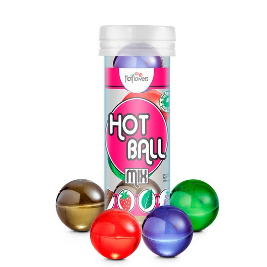 Ароматизированный лубрикант Hot Ball Mix на масляной основе (4 шарика по 3 гр.) - HotFlowers - купить с доставкой в Нижнем Тагиле