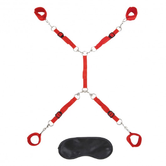 Красная фиксация на матрас Classic Bedspreader - Lux Fetish - купить с доставкой в Нижнем Тагиле
